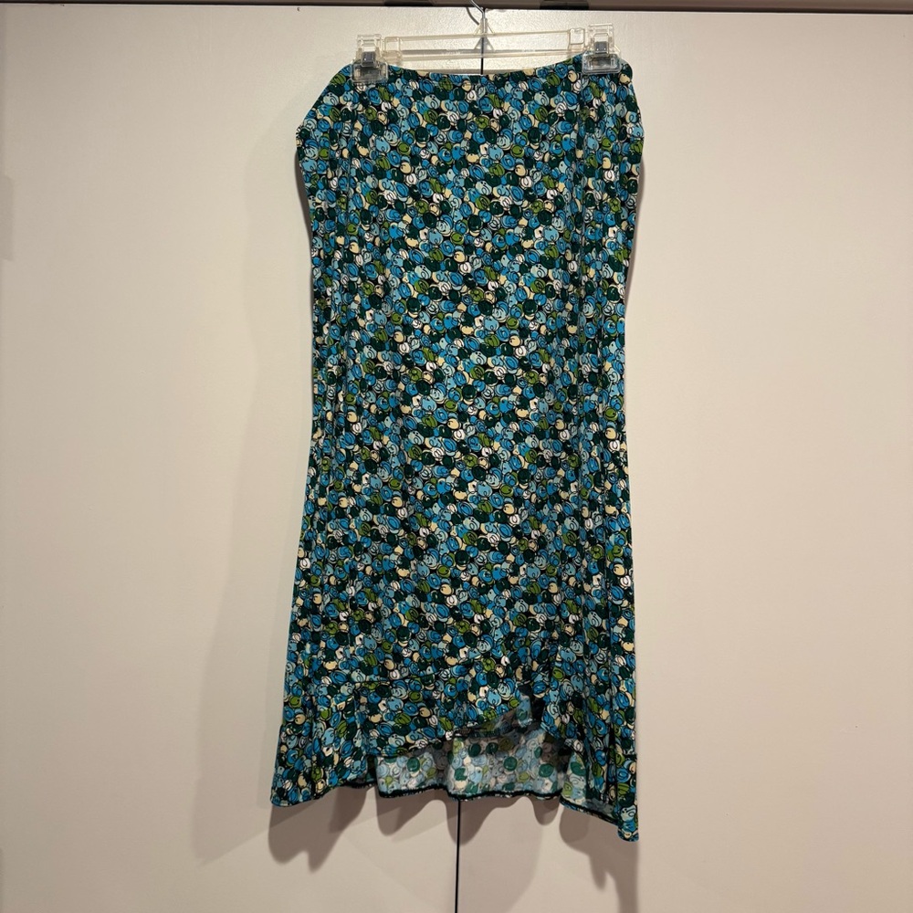 Women’s Size Large Blue Floral Skirt by NY Connections